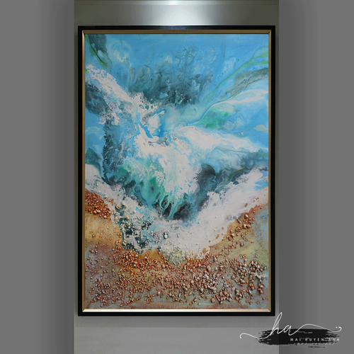 Tranh trừu tượng, tranh lụa kim sa, pxdecor, tranh canvas, tranh tráng gương, mai huyền anh, tranh truu tuong tại xưởng, tranh phòng khách, tranh phòng ngủ, tranh phòng bếp