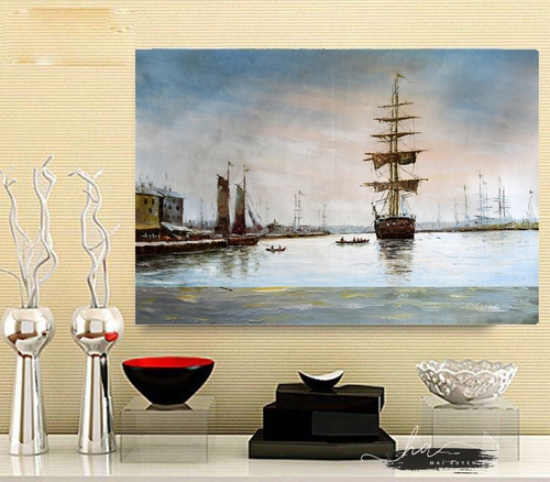 tranh thuyền buồm