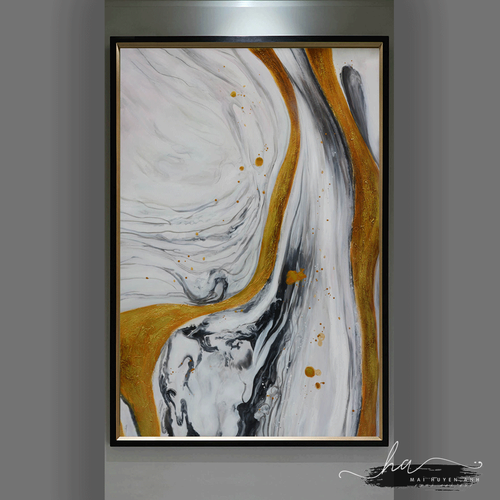 Tranh trừu tượng, tranh lụa kim sa, pxdecor, tranh canvas, tranh tráng gương, mai huyền anh, tranh tại xưởng, tranh phòng khách, tranh phòng ngủ, tranh phòng bếp